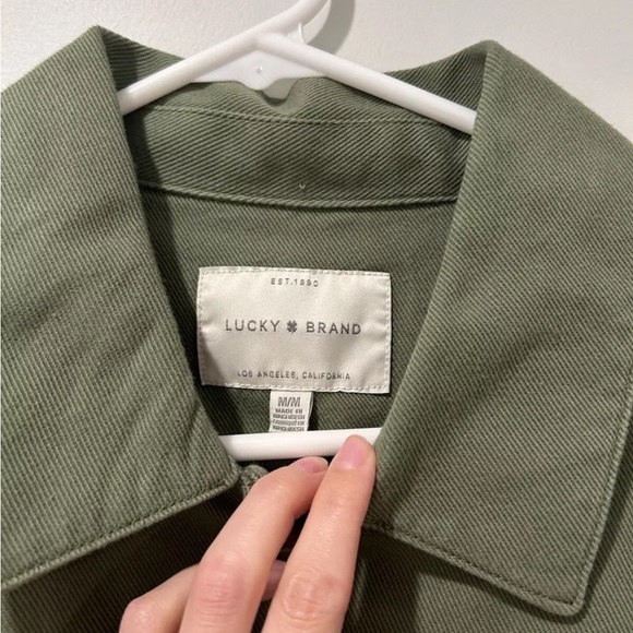 NWT Lucky Brand Cotton Olive Green Cinched Utility Jacket Women’s Size M - Picture 4 of 16